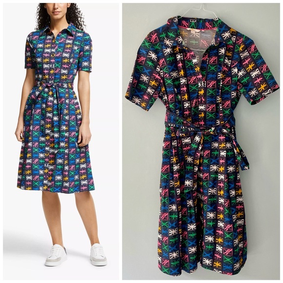 Boden Dresses & Skirts - BODEN Anastasia Fit & Flare Shirtdress in Union Jack Rainbow Flags W0293